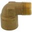 3/4” X 1/2" C x M Cast Brass 90-Degree Elbow (Lead Free)