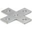 5 Hole 5.37" H X 5.37" L X 1.62" W Flat Cross Fitting, Zinc Plated (Steel)