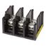 3 Poles, 350 Amp, 8-2/0 AWG (Al), 14-2/0 AWG (Cu) Primary, 4-14 AWG (Cu), 4-8 AWG (Al) Secondary, Thermoplastic Power Distribution Block 600 Volts AC/DC, 2 Primary Connection, 5.2" Long x 3.32" Deep x 4" High