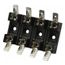 4 Pole, 300 Volts AC/DC, 30 Amp, Bolt-in Fuse Block 1/4" Diameter x 1-1/4" Fuse Length, 2" Long x 2-3/8" Wide x 14.3 mm High Block, 266°F