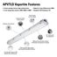 Metalux APVT-S 4' Vaportite LED Strip, Selectable Lumens & CCT 3500/4000/5000K, 46W