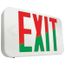 All Pro Exit Single/Dual Face Field Selectable Red or Green LED Illuminated Exit Sign w/ Nickel Cadmium Battery, 120/277 VAC, 1-3/4" Wide x 11-11/16" Long (White), APX7RG