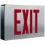 Sure-Lites 2 Face Die Cast Aluminum LED Illuminated Exit Sign, 120/277 VAC, 2-1/4" Wide x 12-5/8" Long (Brushed Aluminum Face w/Black Housing), CX62