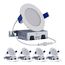 HALO 4" HLB Round Slim Canless LED Downlight, Selectable 5CCT, 2700/3000/3500/4000/5000K, 10.65W - Matte White (4 Pack)