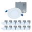 HALO 4" HLB Smooth Lens Canless LED Downlight, 3000K Fixed CCT, 10W, Matte White (12 Pack)