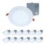 HALO 6" HLB Smooth Lens Canless LED Downlight, 3000K Fixed CCT, 13.5W, Matte White (12 Pack)