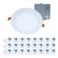 HALO 6" HLB Smooth Lens Canless LED Downlight, 3000K Fixed CCT, 13.5W, Matte White (24 Pack)