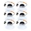 HALO 4" LT4 Round Recessed Baffle LED Trim, Selectable 5CCT, 2700/3000/3500/4000/5000K, 8W, Matte White (6 Pack)