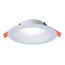 HALO 6" RL Round Canless LED Downlight, Selectable 5CCT & Dim-To-Warm, 2700/3000/3500/4000/5000K, 13.8W (Matte White)