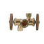 1/2" Nom Comp (5/8" OD) x 3/8" x 1/4" OD Comp Dual Outlet, Angle Supply Stop Valve, Lead Free (Chrome Plated)