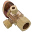 1/2" Nom Comp. (5/8" OD) x 3/8" OD Comp. x 1/4" OD Comp. Dual Angle Supply Stop, Lead Free (Rough Brass)