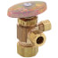 1/2" Nom Compression (5/8" OD) x 3/8" OD Compression x 1/4" OD Compression Dual Angle Supply Stop, Lead Free (Rough Brass)