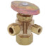 1/2" Nom Compression (5/8" OD) x 3/8" OD Compression x 1/4" OD Compression Dual Angle Supply Stop, Lead Free (Rough Brass)