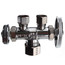 1/2" Nom Compression (5/8" OD) x 3/8" OD Compression x 3/8" OD Compression Dual Straight Supply Stop, Lead Free (Chrome)