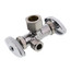 1/2" Nom Compression (5/8" OD) x 3/8" OD Compression x 3/8" OD Compression Dual Angle Supply Stop, Lead Free (Chrome)