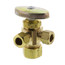 1/2" Nom Compression (5/8" OD) x 3/8" OD Compression x 3/8" OD Compression Dual Angle Supply Stop, Lead Free (Rough Brass)