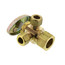 1/2" Nom Compression (5/8" OD) x 3/8" OD Compression x 3/8" OD Compression Dual Angle Supply Stop, Lead Free (Rough Brass)