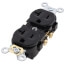Heavy-Duty Commercial Grade Duplex Receptacle w/ Indented Face, 2P, 20A, NEMA 5-20R - Black (125V)