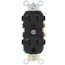 Heavy-Duty Commercial Grade Duplex Receptacle w/ Indented Face, 2P, 20A, NEMA 5-20R - Black (125V)