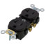 Heavy-Duty Commercial Grade Duplex Receptacle w/ Indented Face, 2P, 20A, NEMA 5-20R - Brown (125V)