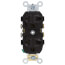 Heavy-Duty Commercial Grade Duplex Receptacle w/ Indented Face, 2P, 20A, NEMA 5-20R - Brown (125V)