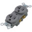 Commercial Spec Grade Side Wired Duplex Receptacle, 20A, 2P - Gray (125V)