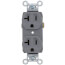 Commercial Spec Grade Side Wired Duplex Receptacle, 20A, 2P - Gray (125V)