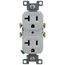 Commercial Grade Duplex Receptacle, 20A, 2P, 3W, Side Wire, NEMA 5-20R - White (125V)