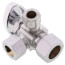 11/2 in. Nom Comp x 1/2 in. O.D. Comp x 3/8 in. O.D. Comp Dual Outlet Supply Stop Valve, Lead Free (Chrome Plated)