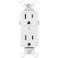 Construction Spec Grade, Back & Side Wired Duplex Receptacle, 15A, 2P - White (125V)