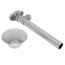 1/2" Nom. Sweat x 3/8" O.D. Compr. Angle Stop Valve w/ 5" Sweat Extension & Bell Escutcheon, Lead Free (Chrome Plated)