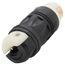 California-Style Industrial Grade Locking Connector, 3P, 50A, Non-NEMA - Black/White (250V)
