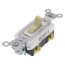Single Pole, Back and Side Wired, Toggle Switch, Commercial Grade, 20A - Ivory (120/277V) 