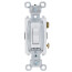 Single Pole, Back and Side Wired, Toggle Switch, Commercial Grade, 20A - White (120/277V)