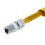 3/8" ID ProCoat SS Gas Connector w/ 1/2" MIP (3/8" FIP Tap) x 1/2" FIP Gas Ball Valve (12" Length)