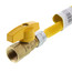 3/8" ID ProCoat SS Gas Connector w/ 1/2" MIP (3/8" FIP Tap) x 1/2" FIP Gas Ball Valve (12" Length)