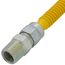 3/8" ID ProCoat SS Gas Connector w/ 1/2" MIP (3/8" FIP Tap) x 1/2" FIP Gas Ball Valve (18" Length)