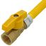 3/8" ID ProCoat SS Gas Connector w/ 1/2" MIP (3/8" FIP Tap) x 1/2" FIP Gas Ball Valve (24" Length)