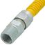 3/8" ID ProCoat SS Gas Connector w/ 1/2" MIP (3/8" FIP Tap) x 1/2" FIP Gas Ball Valve (24" Length)