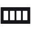 Claro Wall Plate 4 Gang (Black)