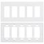 Claro 5 Gang Wall Plate for Decorator/Designer Paddle Switches and Dimmers, White (Gloss), CW-5-WH