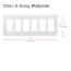 Claro 6 Gang Wall Plate for Decorator/Designer Paddle Switches and Dimmers, White (Gloss), CW-6-WH