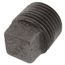 1/2" Black Steel Square Head Solid Core Plug