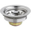 Dayton 3-1/2" Stainless Steel Drain with Removable Basket Strainer and Rubber Stopper
