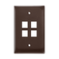 Midsize Single-Gang Quickport, Wallplate, 4-port (Brown)