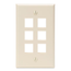 Single-Gang Quickport, Wallplate, 6-port (Light Almond)