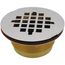 Over 2" No Caulk Shower Stall Drain Stainless Steel Strainer w/ Brass Body