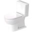Duravit No.1 1.28 GPF Rimless Elongated One Piece Toilet Bowl, Single Flush, ADA Compliant, Left Lever Flush and Seat (White)