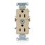 Duplex Receptacle Outlet,  Smooth Face, 15A, 125V Side Wire,NEMA 5-15R, 2-Pole, 3-Wire, Self-Grounding (Ivory)