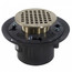 3" x 4" Nickel Bronze Heavy Duty Shower Drain w/ 5" Round Strainer